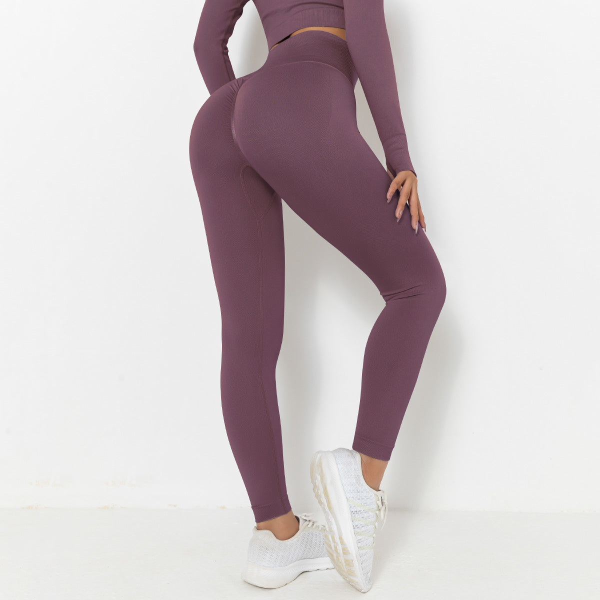 Seamless Knitted Solid Color T-shirt Sports Running Fitness Short-sleeved Top For Women