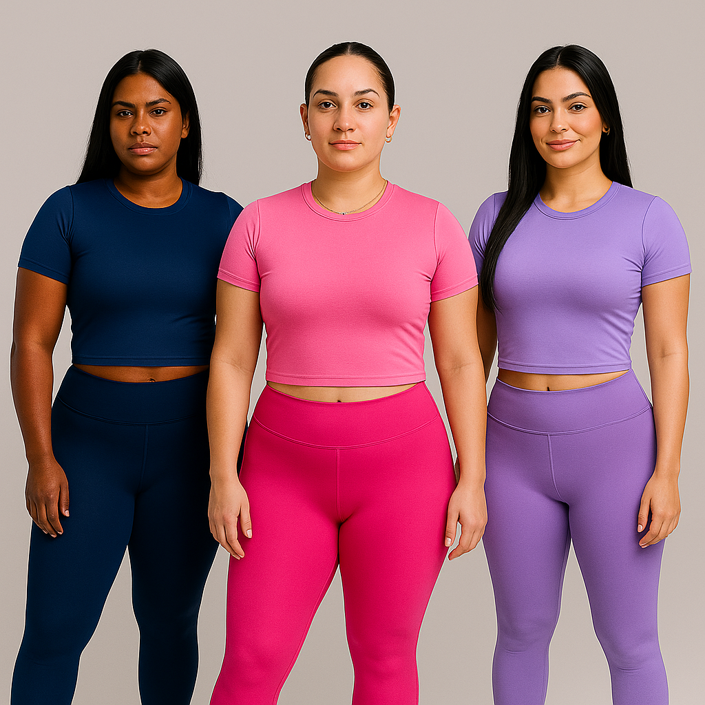 3-Pack Women's Baby Tee – Slim Fit Crop Top – Short Sleeve Compression Shirts