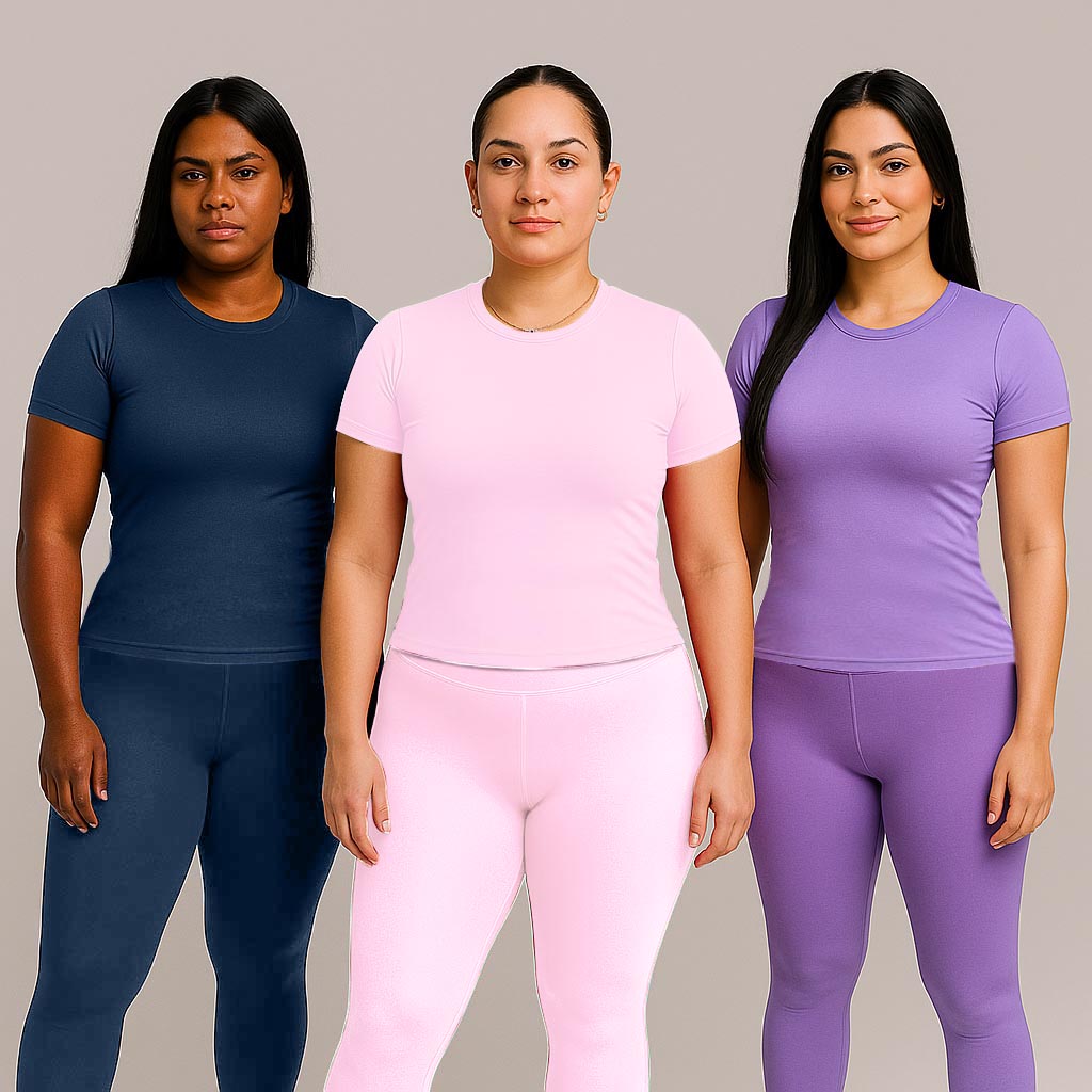 3-Pack Women's Quick-Dry Full Length Fitted Top – Short Sleeve Compression Shirts