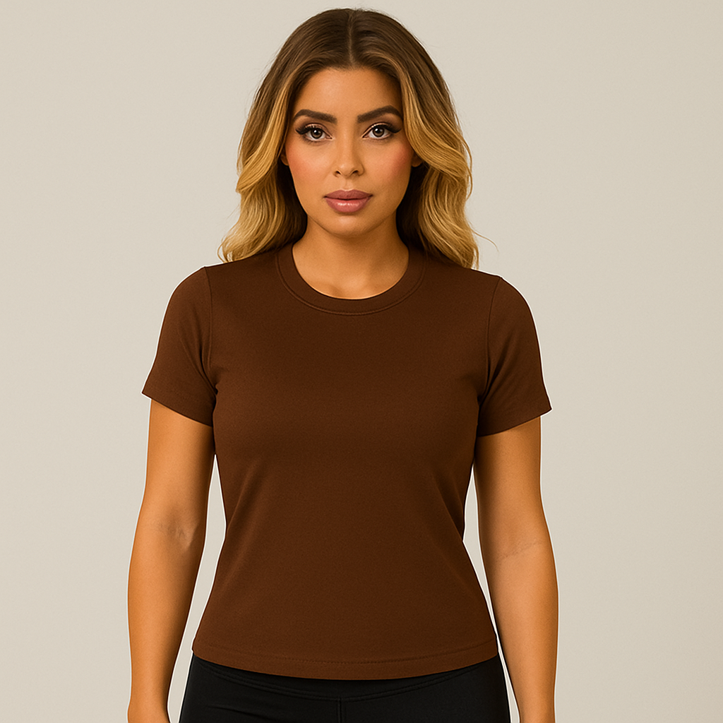INDIVIDUAL Women's Full Length Fitted Top Short Sleeve Shirts – (16 COLORS)
