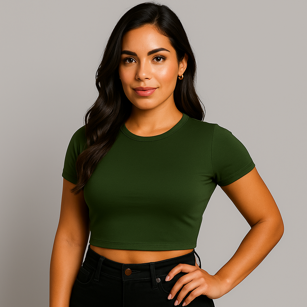 INDIVIDUAL Women's Slim Fit Crop Tee – Short Sleeve (20 COLORS)