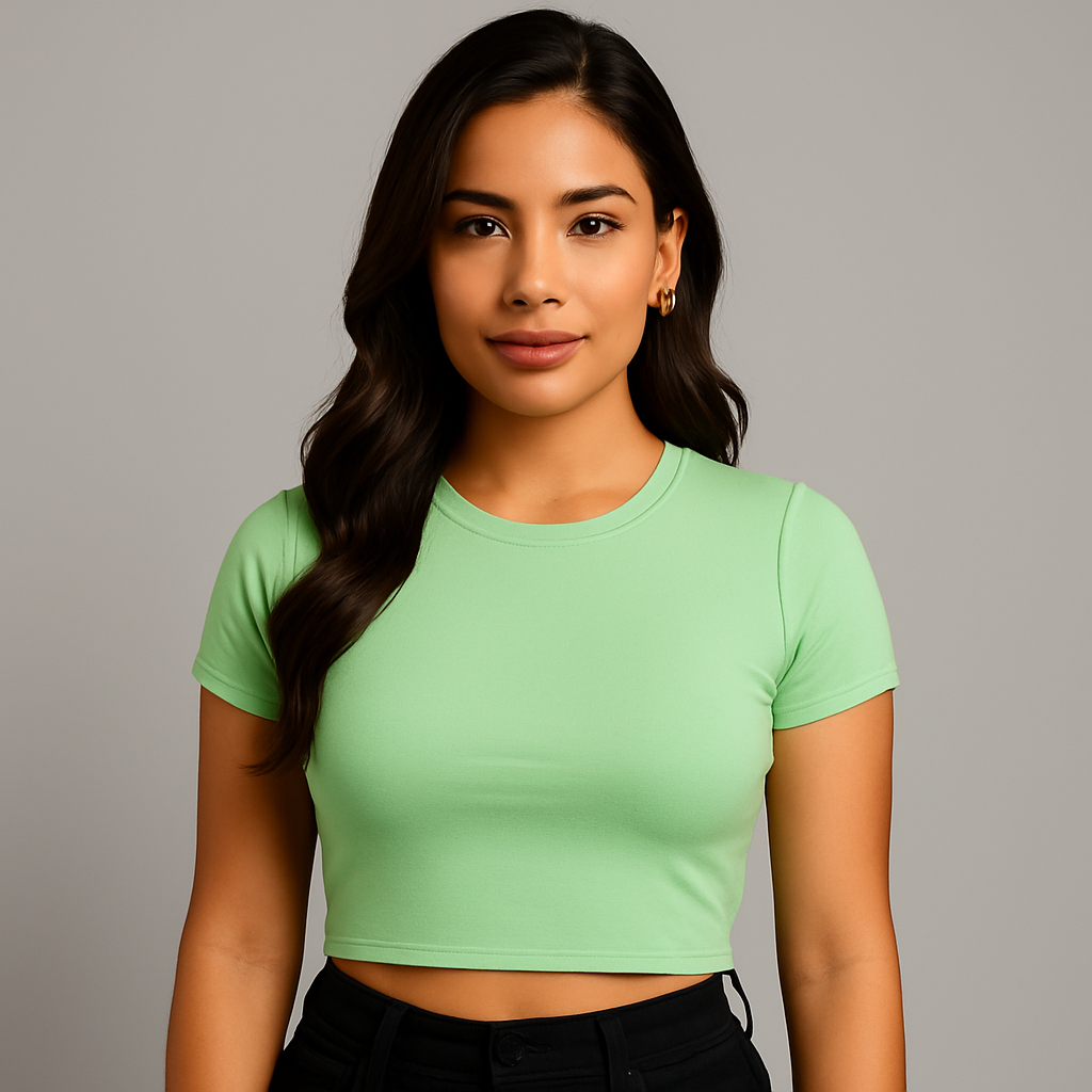 INDIVIDUAL Women's Slim Fit Crop Tee – Short Sleeve (20 COLORS)