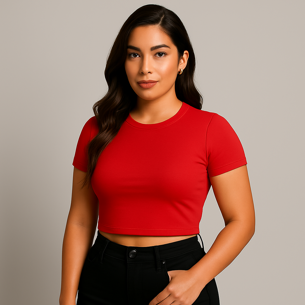 INDIVIDUAL Women's Slim Fit Crop Tee – Short Sleeve (20 COLORS)