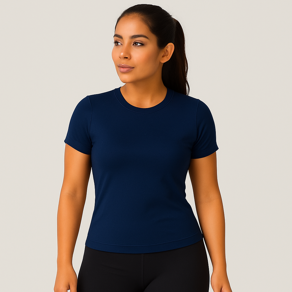 Camiseta feminina avulsa ajustada de manga curta, 16 cores