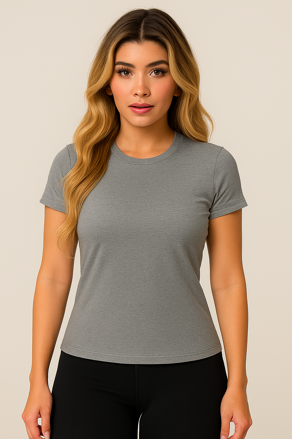 INDIVIDUAL Women's Full Length Fitted Top Short Sleeve Shirts – (16 COLORS)