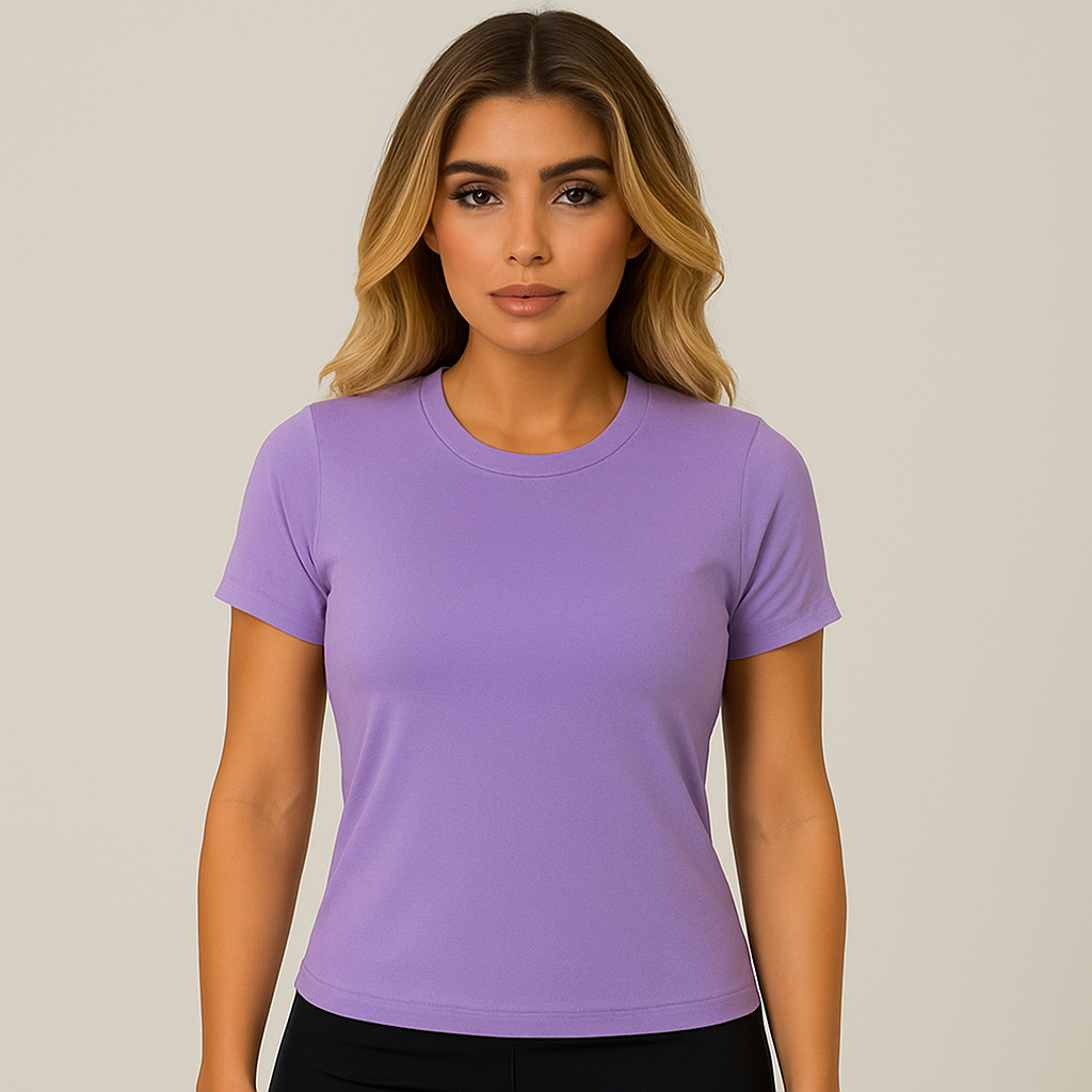 INDIVIDUAL Women's Full Length Fitted Top Short Sleeve Shirts – (16 COLORS)