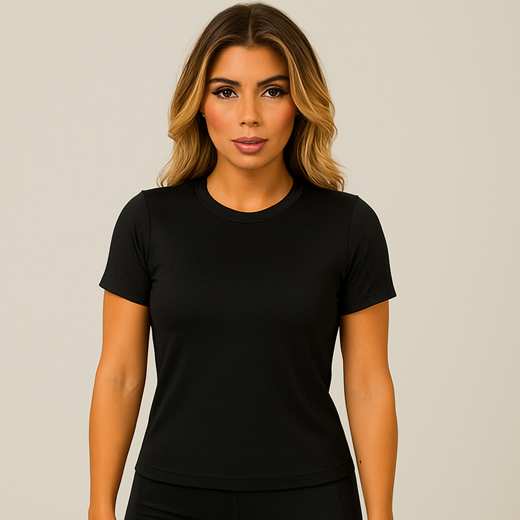 INDIVIDUAL Women's Full Length Fitted Top Short Sleeve Shirts – (16 COLORS)