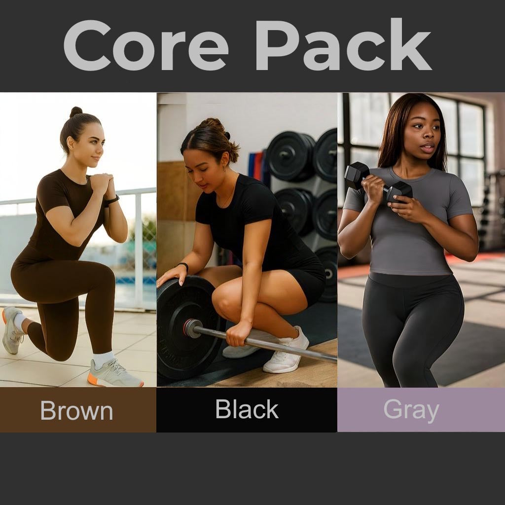 3-Pack Women's Quick-Dry Full Length Fitted Top – Short Sleeve Compression Shirts