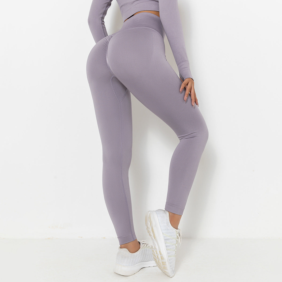 Seamless Knitted Solid Color T-shirt Sports Running Fitness Short-sleeved Top For Women